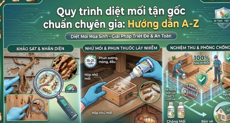 Quy trình diệt mối tận gốc chuẩn chuyên gia: Hướng dẫn A-Z